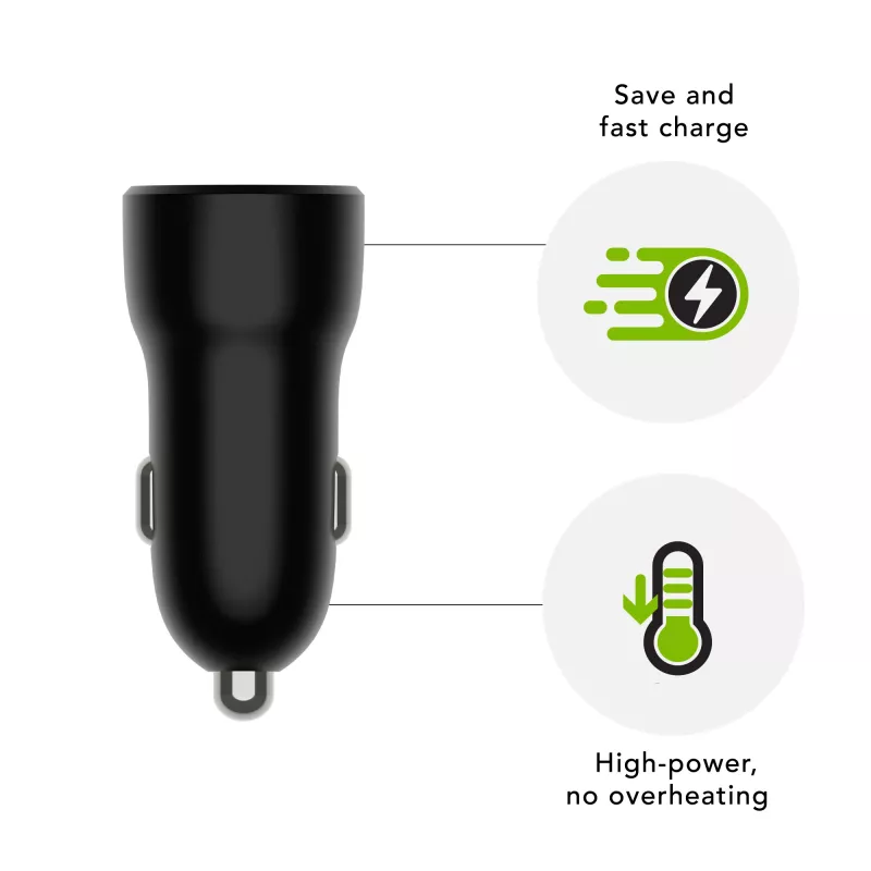 Caricabatterie da auto dbramante re-charge USB-A 18W – 12–24V, 1× USB-A, Nero