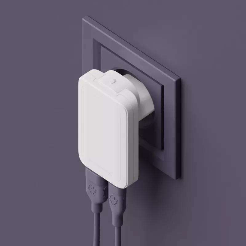 dbramante dbramante1928 Pro EU/US caricabatterie slim — USB-C 20 W + USB-A 18 W, Bianco, AC per interni