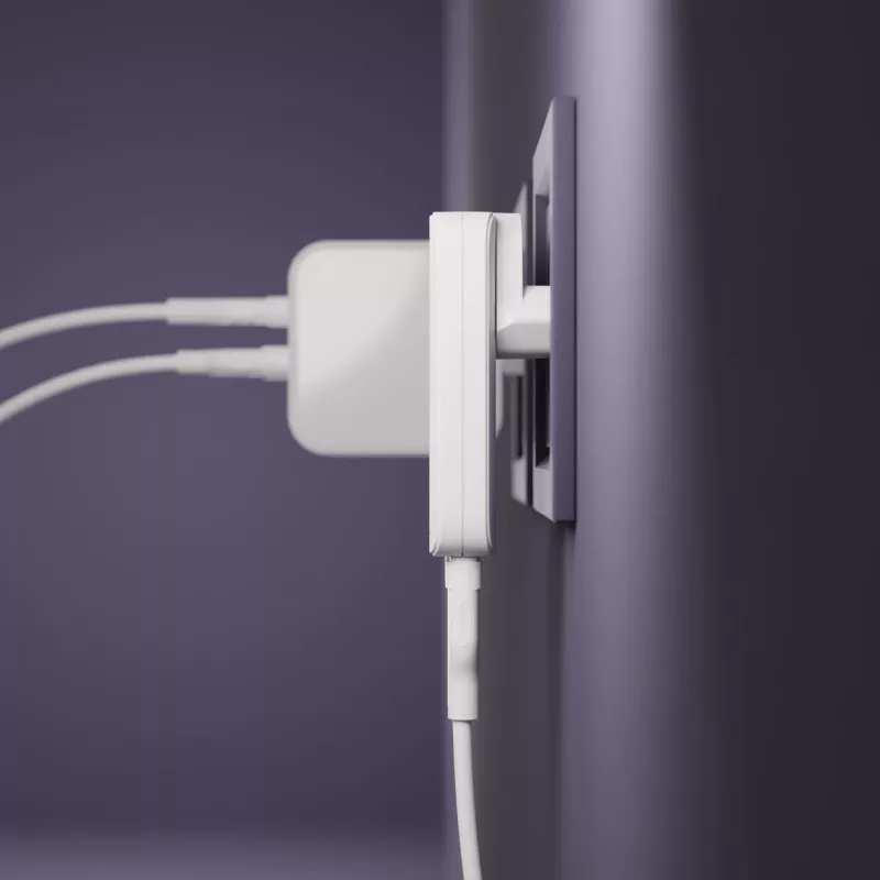dbramante dbramante1928 Pro EU/US caricabatterie slim — USB-C 20 W + USB-A 18 W, Bianco, AC per interni