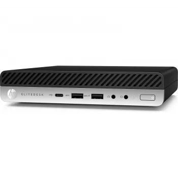 T1A HP EliteDesk 800 G4 ricondizionato Intel® Core™ i5 i5-8500T 8 GB DDR4-SDRAM 256 GB SSD Windows 11 Pro Mini-PC Nero, Argento