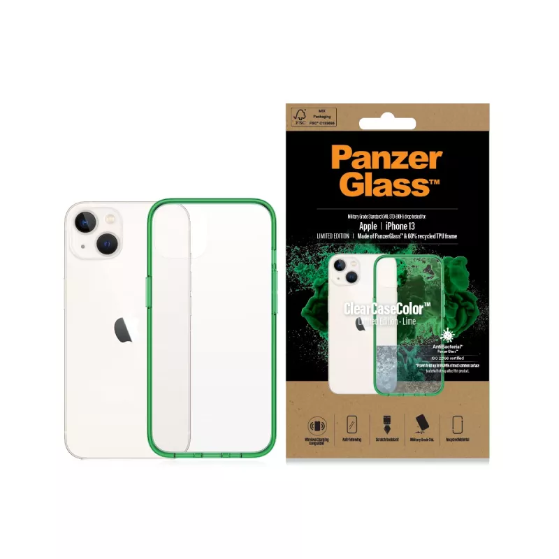 Custodia ClearCaseColor PanzerGlass Apple iPhone 13 Lime 0334