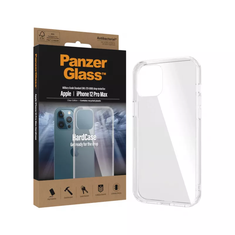 PanzerGlass ® HardCase trasparente iPhone 12 Pro Max, custodia, Apple, Apple - iPhone 12 Pro Max, trasparente