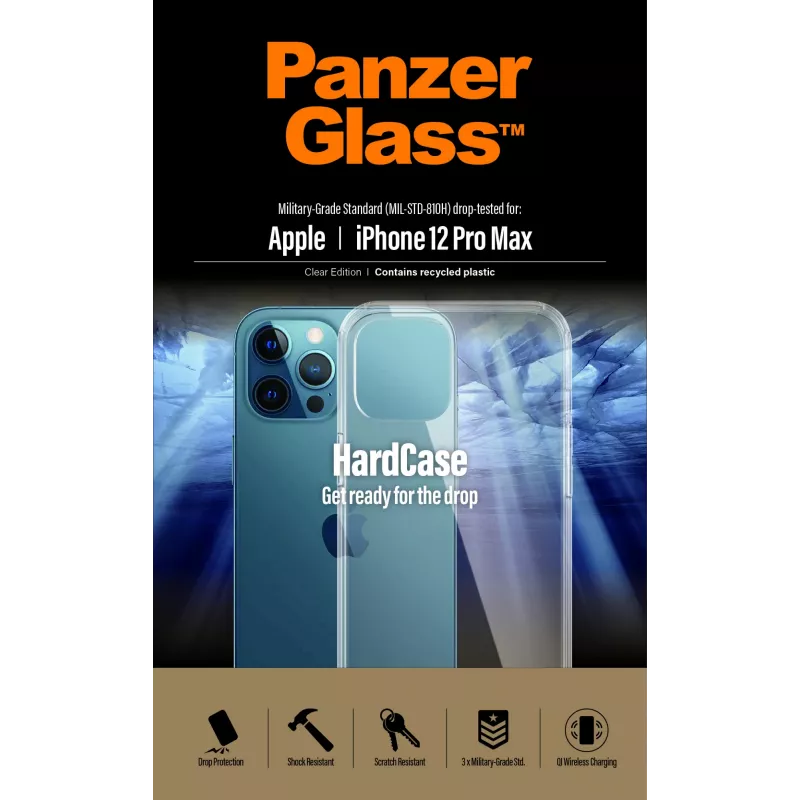 PanzerGlass ® HardCase trasparente iPhone 12 Pro Max, custodia, Apple, Apple - iPhone 12 Pro Max, trasparente
