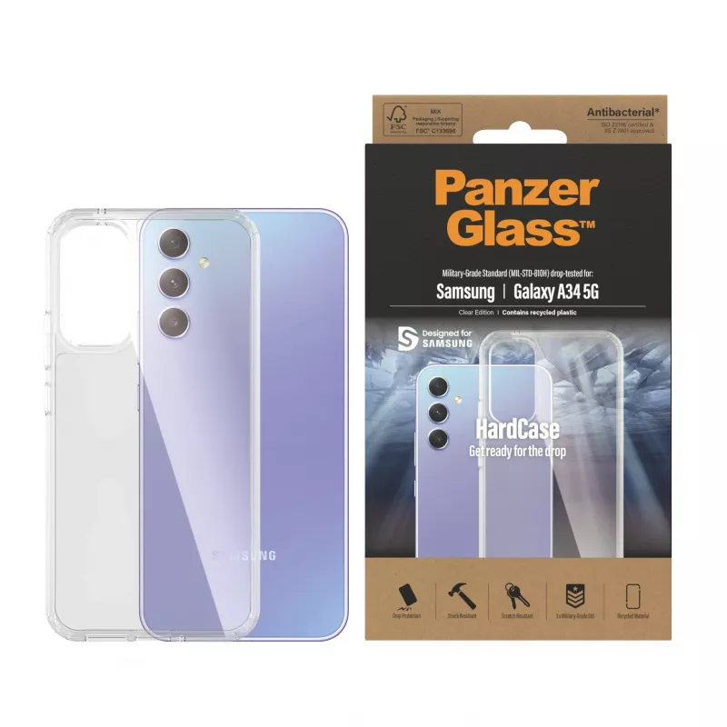 PanzerGlass ® HardCase trasparente Samsung Galaxy A34 5G, custodia, Samsung, Samsung - Galaxy A34 5G, trasparente