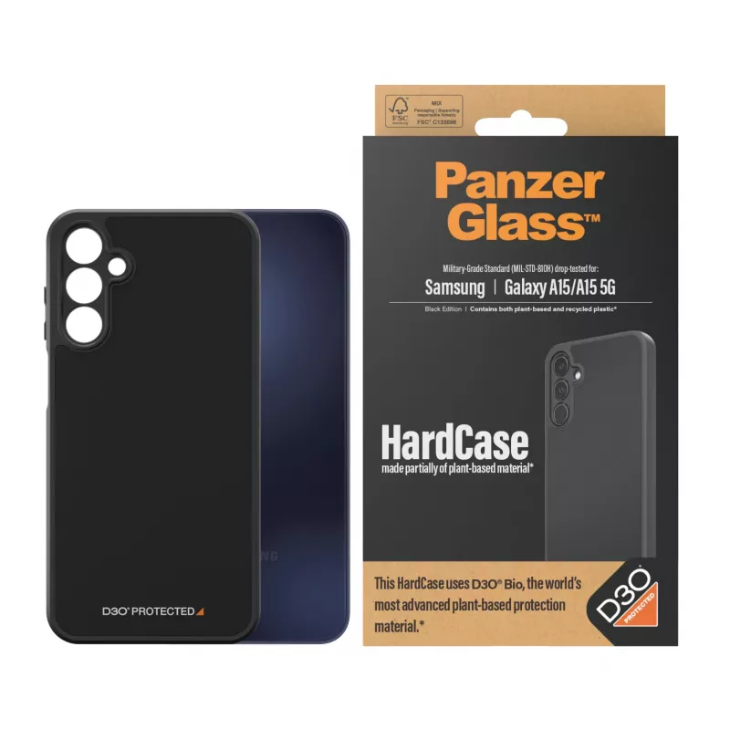 PanzerGlass® HardCase nero con D3O® Samsung Galaxy A15 | A15 5G