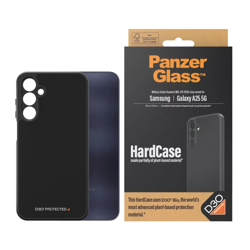 PanzerGlass HardCase con D3O MagSafe, Samsung Galaxy A25 5G, trasparente