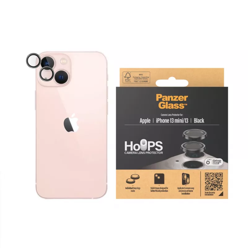 PanzerGlass Hoops protezione lenti fotocamera iPhone 13 mini 13 nero antigraffio