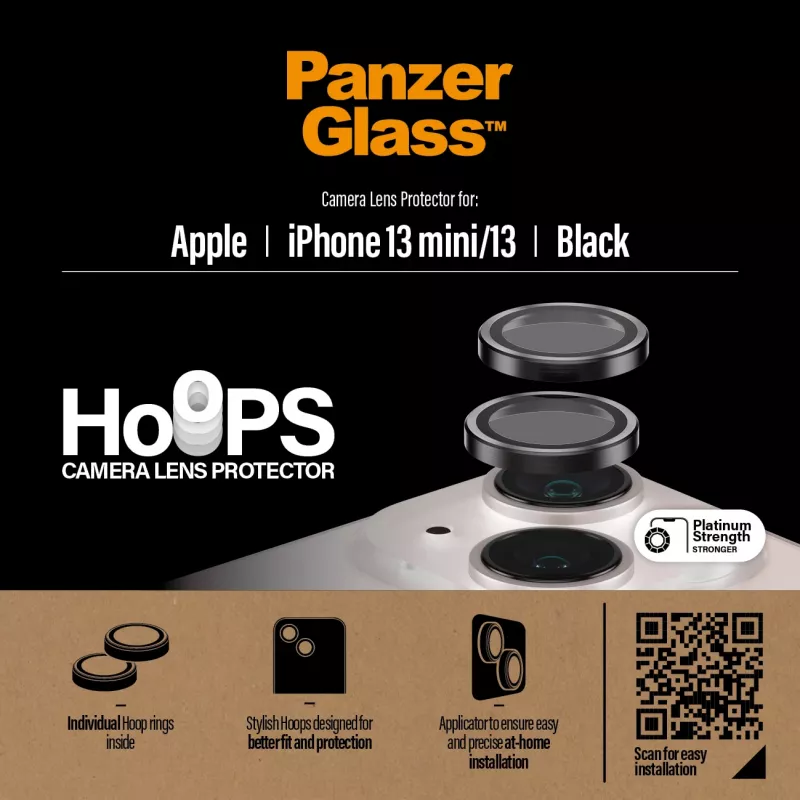 PanzerGlass Hoops protezione lenti fotocamera iPhone 13 mini 13 nero antigraffio