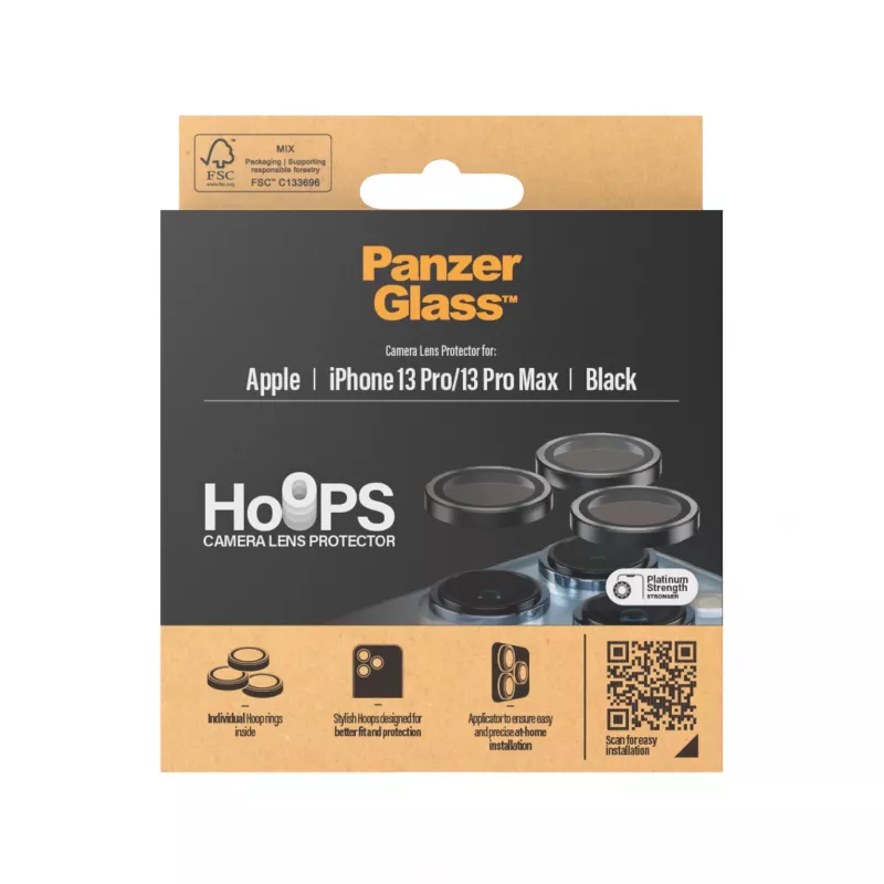 PanzerGlass Hoops protezione lenti fotocamera per iPhone 13 Pro 13 Pro Max nero antigraffio