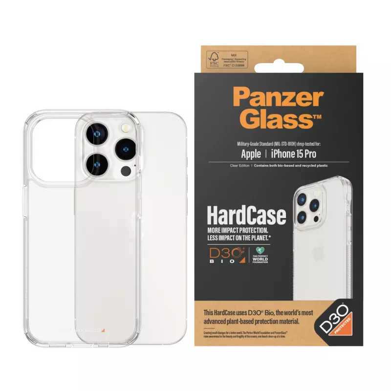 PanzerGlass® HardCase trasparente con D3O® iPhone 15 Pro