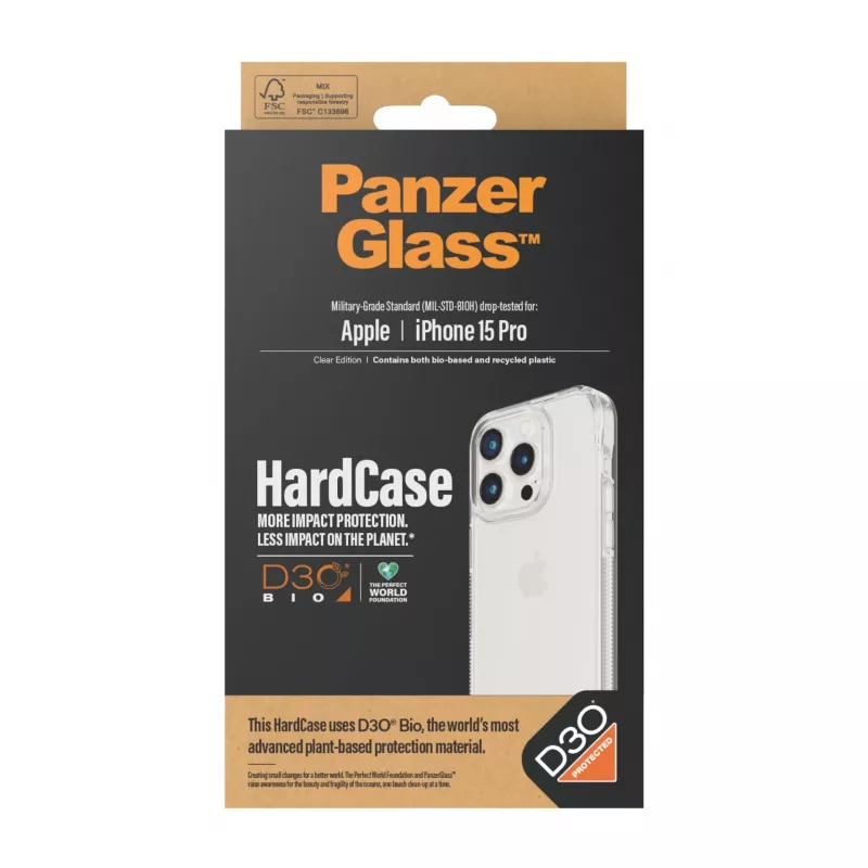 PanzerGlass® HardCase trasparente con D3O® iPhone 15 Pro