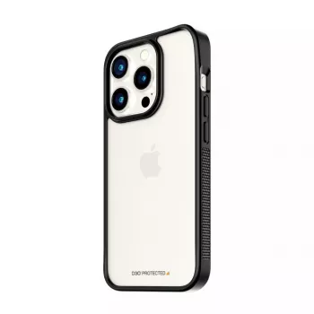 PanzerGlass ® ClearCase trasparente con cornice nera e D3O® per iPhone 15 Pro