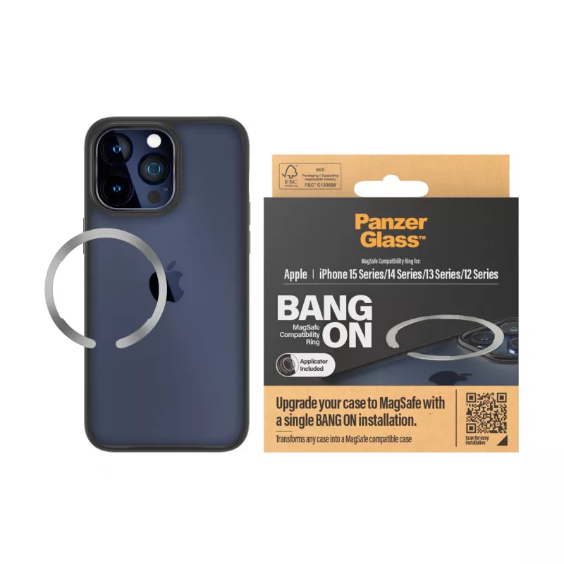 PanzerGlass Bang On Anello di compatibilità MagSafe per iPhone 12/13/14/15, trasparente