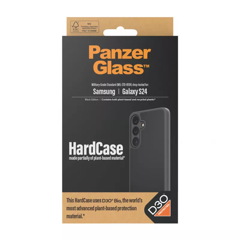 PanzerGlass ® HardCase nero con D3O® Samsung Galaxy S24, custodia, Samsung, Samsung - Galaxy S24, nero