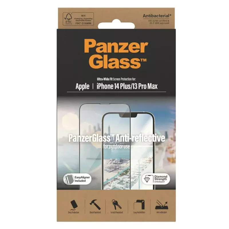 PanzerGlass ® protezione display antiriflesso iPhone 14 Plus | 13 Pro Max | Ultra-Wide Fit con EasyAligner