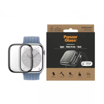 PanzerGlass Pellicola protettiva Full Body per Apple Watch Series 9/8/7 41 mm, nero (3663)