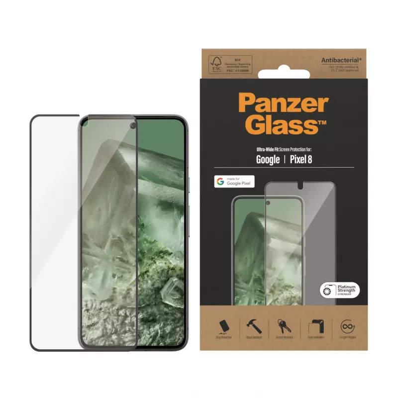 Protezione display PanzerGlass® Google Pixel 8 | Ultra-Wide Fit