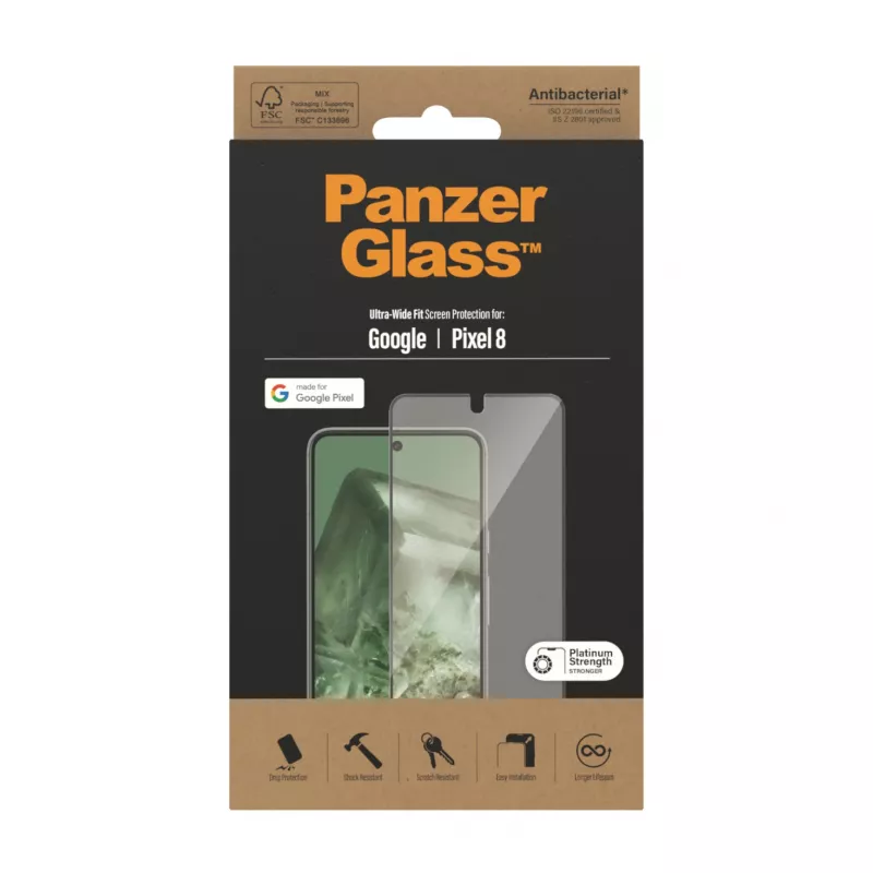 Protezione display PanzerGlass® Google Pixel 8 | Ultra-Wide Fit