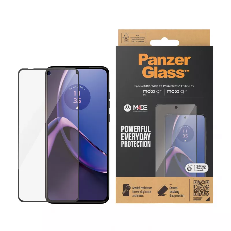 Pellicola protettiva per display PanzerGlass ® Motorola moto g84 | g72 | Ultra-Wide Fit