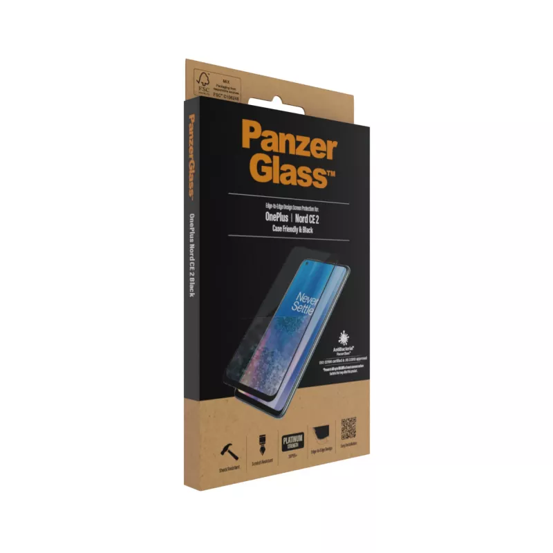 Protezione display PanzerGlass OnePlus Nord 2 CE antigraffio antiurto antibatterica