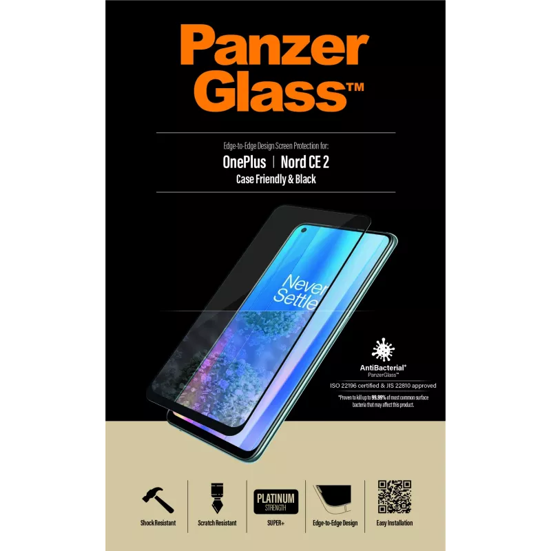 Protezione display PanzerGlass OnePlus Nord 2 CE antigraffio antiurto antibatterica