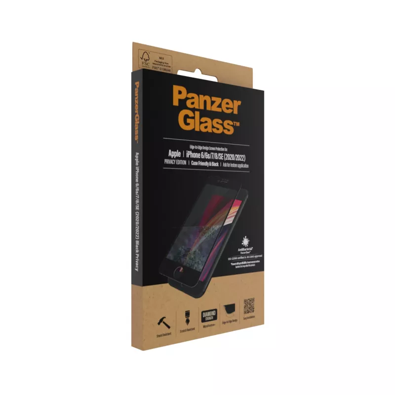 Pellicola protettiva privacy PanzerGlass ® iPhone SE (2020/2022) | 8 | 7 | 6 | 6s | Edge-to-Edge