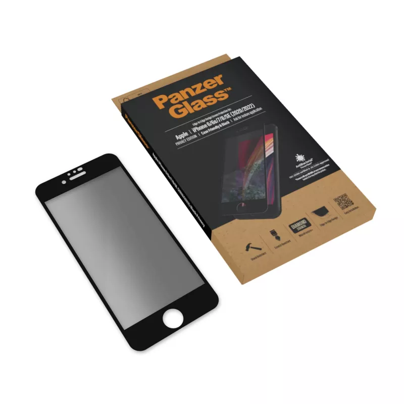 Pellicola protettiva privacy PanzerGlass ® iPhone SE (2020/2022) | 8 | 7 | 6 | 6s | Edge-to-Edge