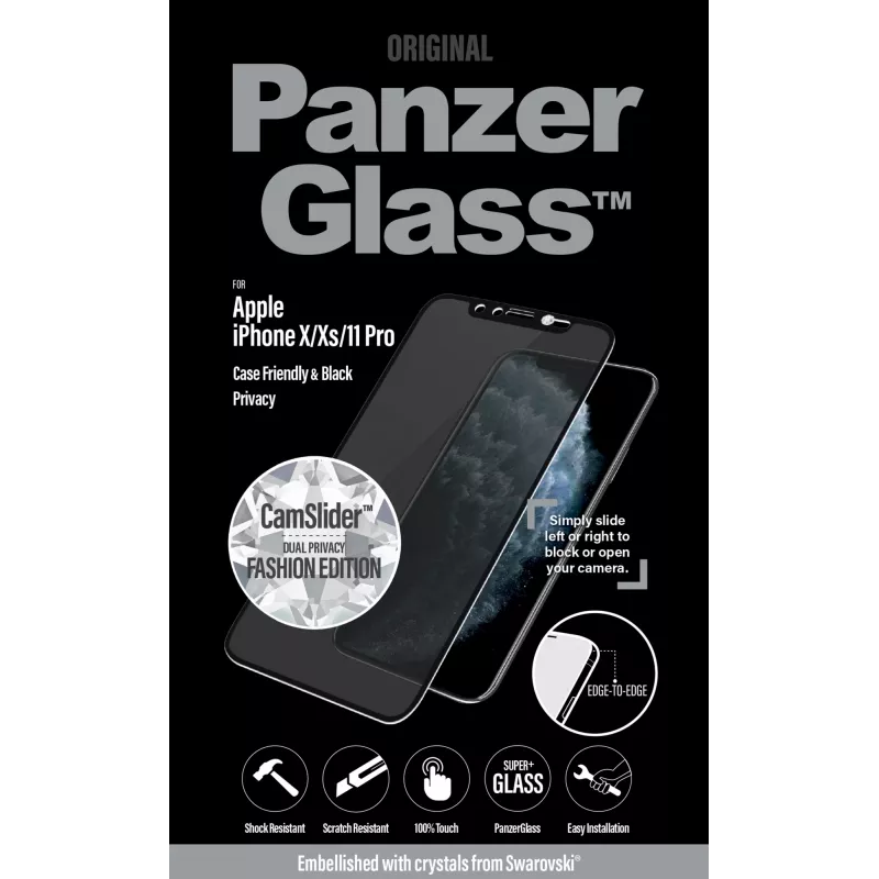 Protezione display privacy PanzerGlass® iPhone 11 Pro | Decorata con cristalli Swarovski® | Senza bordi