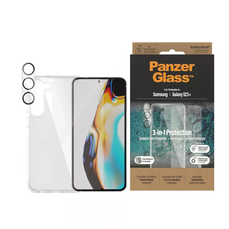 Custodia booklet PanzerGlass per iPhone 14 Pro 6,1″ — custodia folio protettiva, nero/bianco