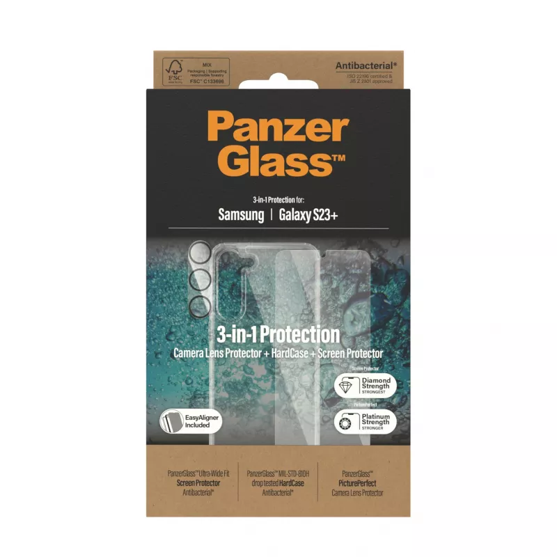 Custodia booklet PanzerGlass per iPhone 14 Pro 6,1″ — custodia folio protettiva, nero/bianco