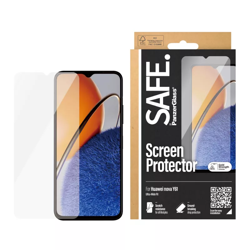 Pellicola protettiva per display SAFE. by PanzerGlass ® Huawei Nova Y61 | Ultra-Wide Fit
