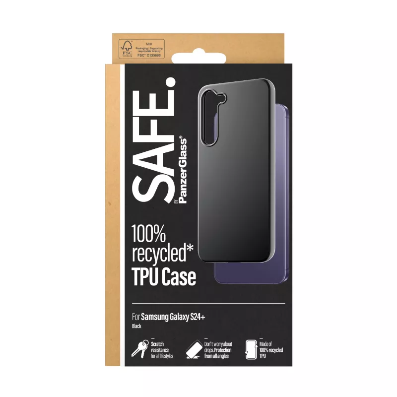 PanzerGlass SAFE. by ® custodia TPU Samsung Galaxy S24+ | nero, cover, Samsung, Samsung - Galaxy S24 Plus, nero