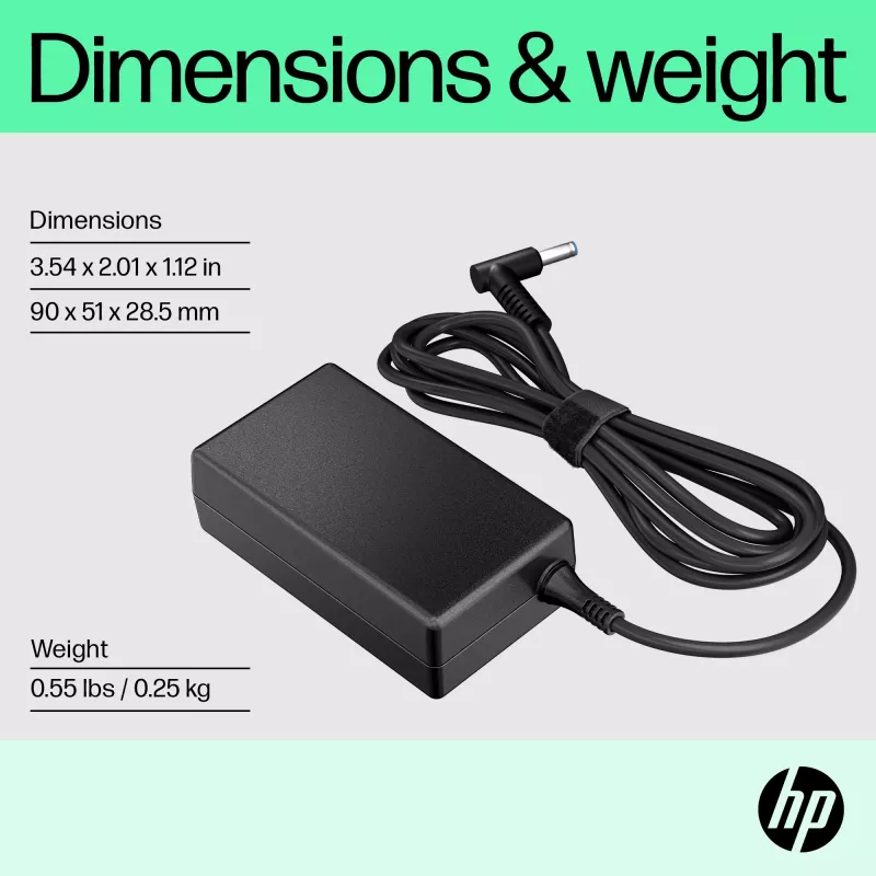 Alimentatore CA Smart HP 65W, laptop, per interni, 65 W, compatibile con HP ProBook 440 G6 Notebook PC; HP ProBook 450 G6 Notebook PC; HP ProBook x360 11..., business, nero