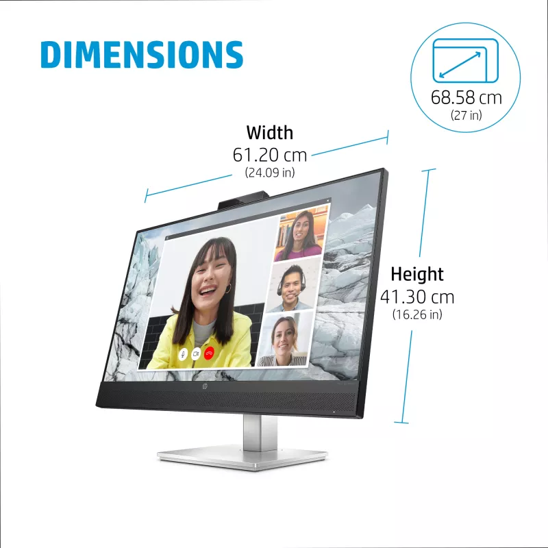 Monitor per conferenze HP E27m G4 QHD USB-C monitor per computer 68,6 cm (27