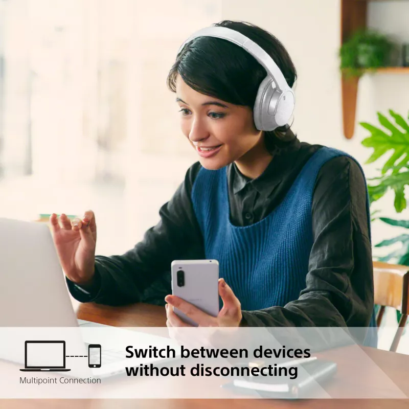 Sony WH-CH720 headset con filo e senza fili archetto chiamate/musica USB Type-C Bluetooth bianco