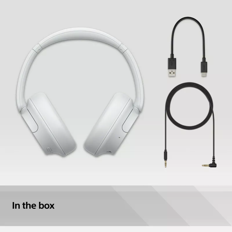 Sony WH-CH720 headset con filo e senza fili archetto chiamate/musica USB Type-C Bluetooth bianco