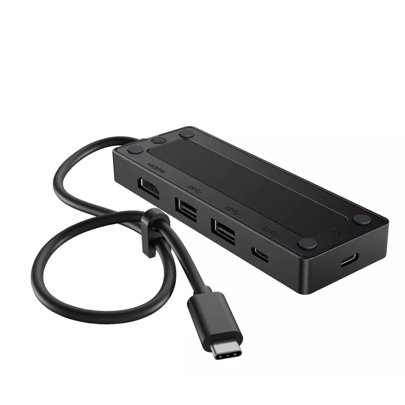 USB-C Travel Hub G3 — HP, host USB 3.2 Gen 2 Type-C, HDMI, USB-A, PD fino a 65 W, 116×41,9×14,5 mm