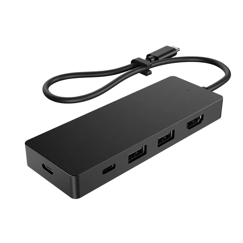 USB-C Travel Hub G3 — HP, host USB 3.2 Gen 2 Type-C, HDMI, USB-A, PD fino a 65 W, 116×41,9×14,5 mm
