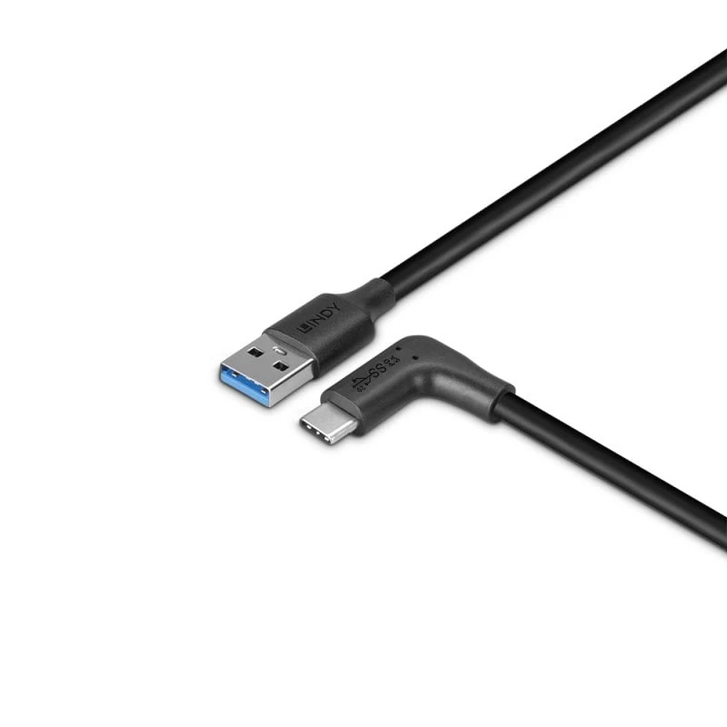 Cavo Lindy 1,5 m USB 3.2 Type-A a C, angolare 90°, 10 Gbit/s