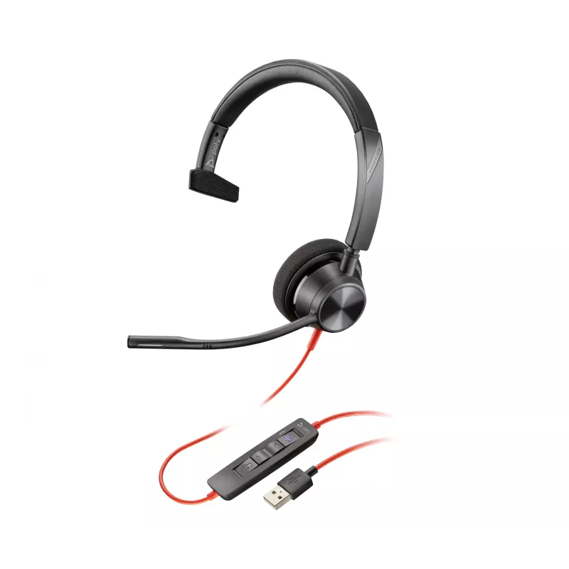 HP Poly Blackwire 3310 certificato Microsoft Teams cuffie + adattatore USB-C/A TAA