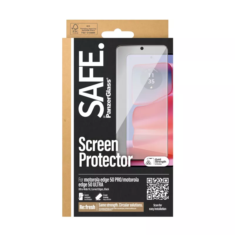PanzerGlass SAFE. by ® pellicola protettiva per display Motorola edge 50 Pro | Ultra | Ultra-Wide Fit