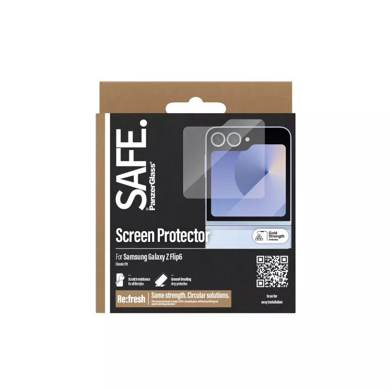 PanzerGlass SAFE. by ® protezione display Samsung Galaxy Z Flip6 | Classic Fit