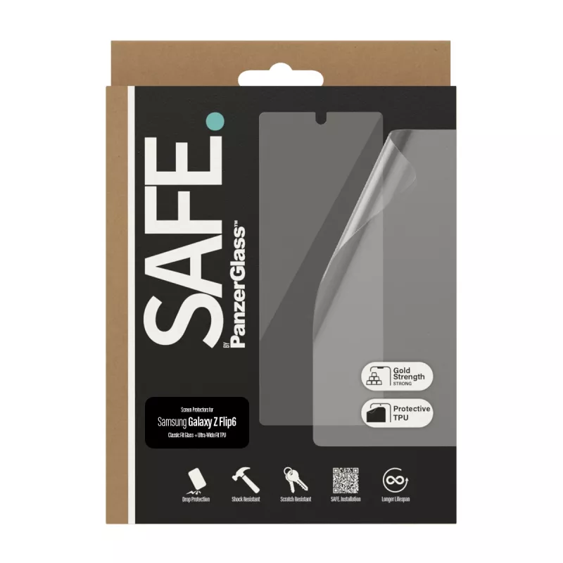 PanzerGlass SAFE. by ® protezione display Samsung Galaxy Z Flip6 | vetro e pellicola