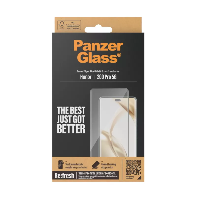 PanzerGlass ® protezione display Honor 200 Pro 5G | Ultra-Wide Fit