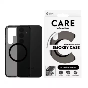 PanzerGlass CARE™ by ® Urban Combat Case fumé con nero compatibile Qi Samsung Galaxy S24