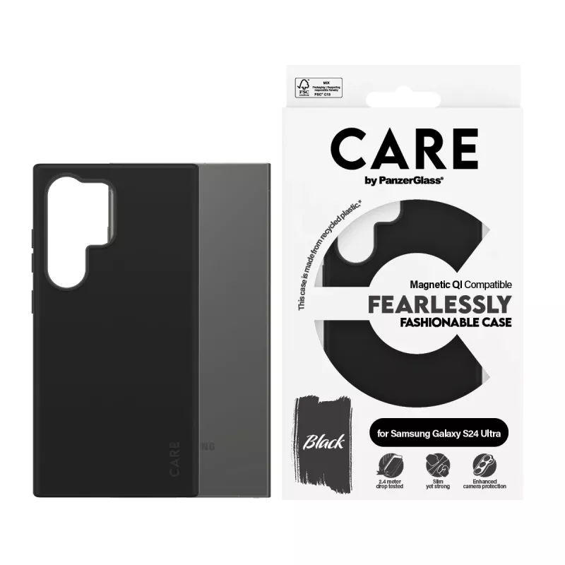 PanzerGlass CARE™ by ® custodia nero con compatibile Qi Samsung Galaxy S24 Ultra
