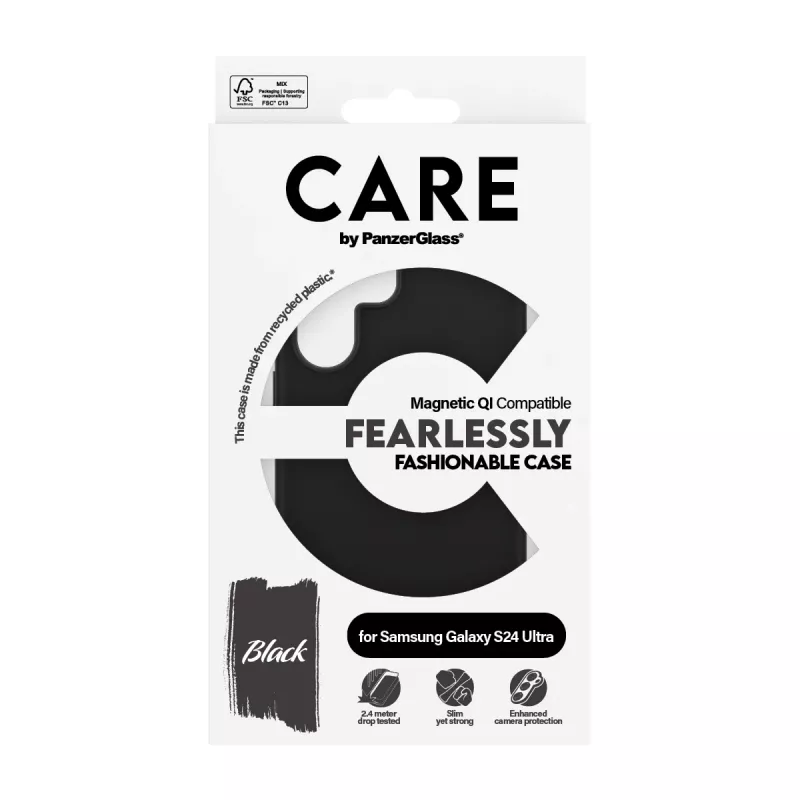 PanzerGlass CARE™ by ® custodia nero con compatibile Qi Samsung Galaxy S24 Ultra