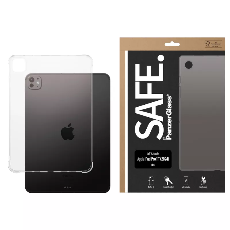 PanzerGlass SAFE. by ® custodia TPU trasparente iPad Pro 11'' (2024)