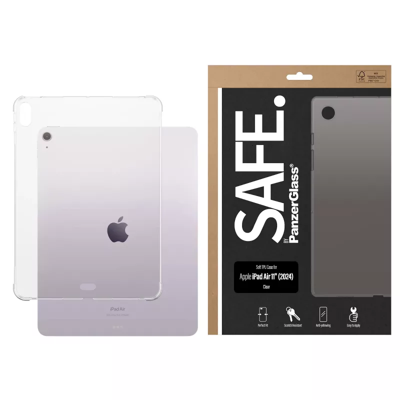 PanzerGlass SAFE. by ® custodia TPU trasparente iPad Air 11'' (2024)