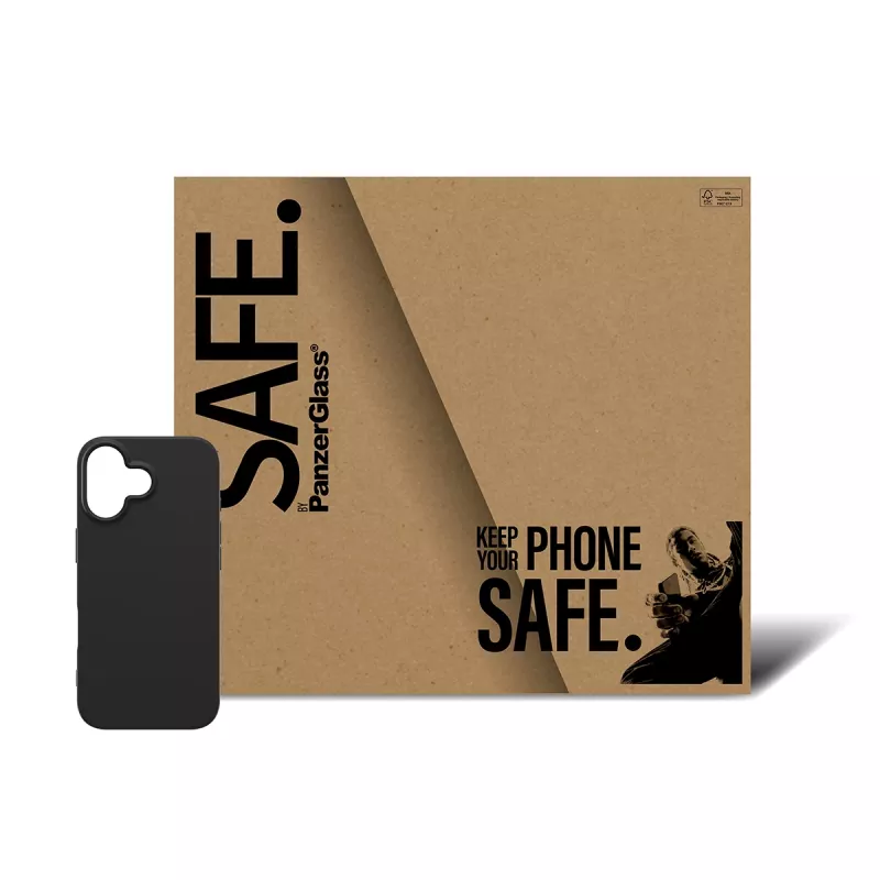 Custodia TPU PanzerGlass SAFE. per iPhone 17 — nero, custodia protettiva ammortizzante